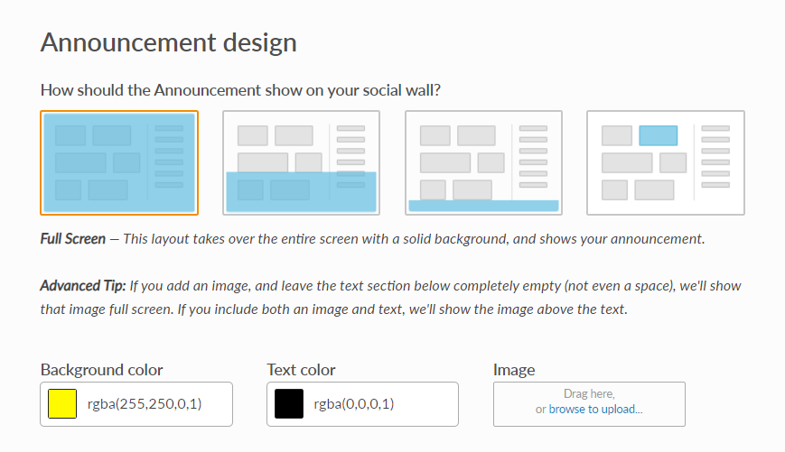 Announcement design