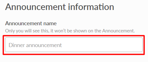 announcement name