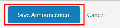 save announcement button