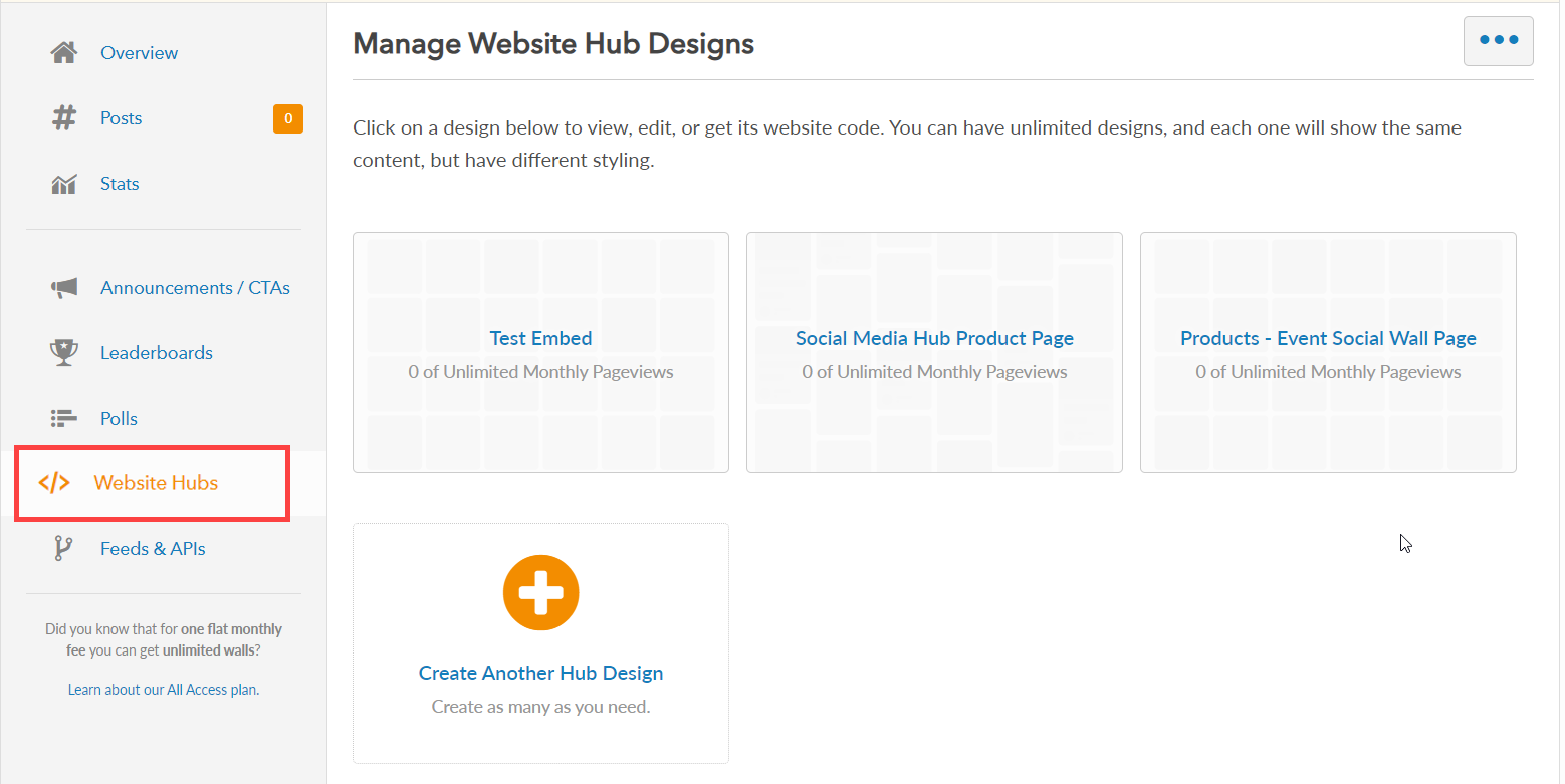 Website hubs link