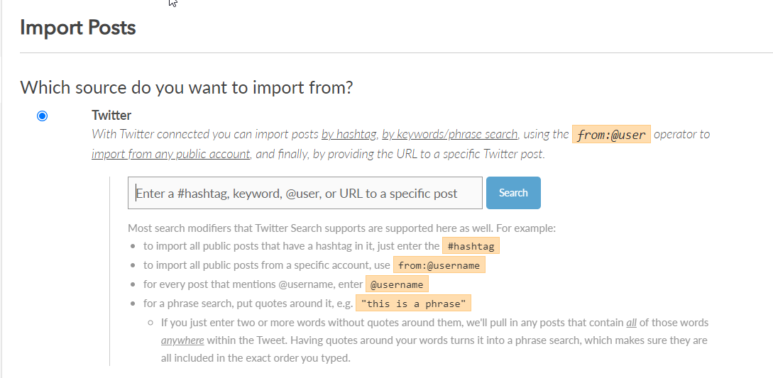 twitter as import posts