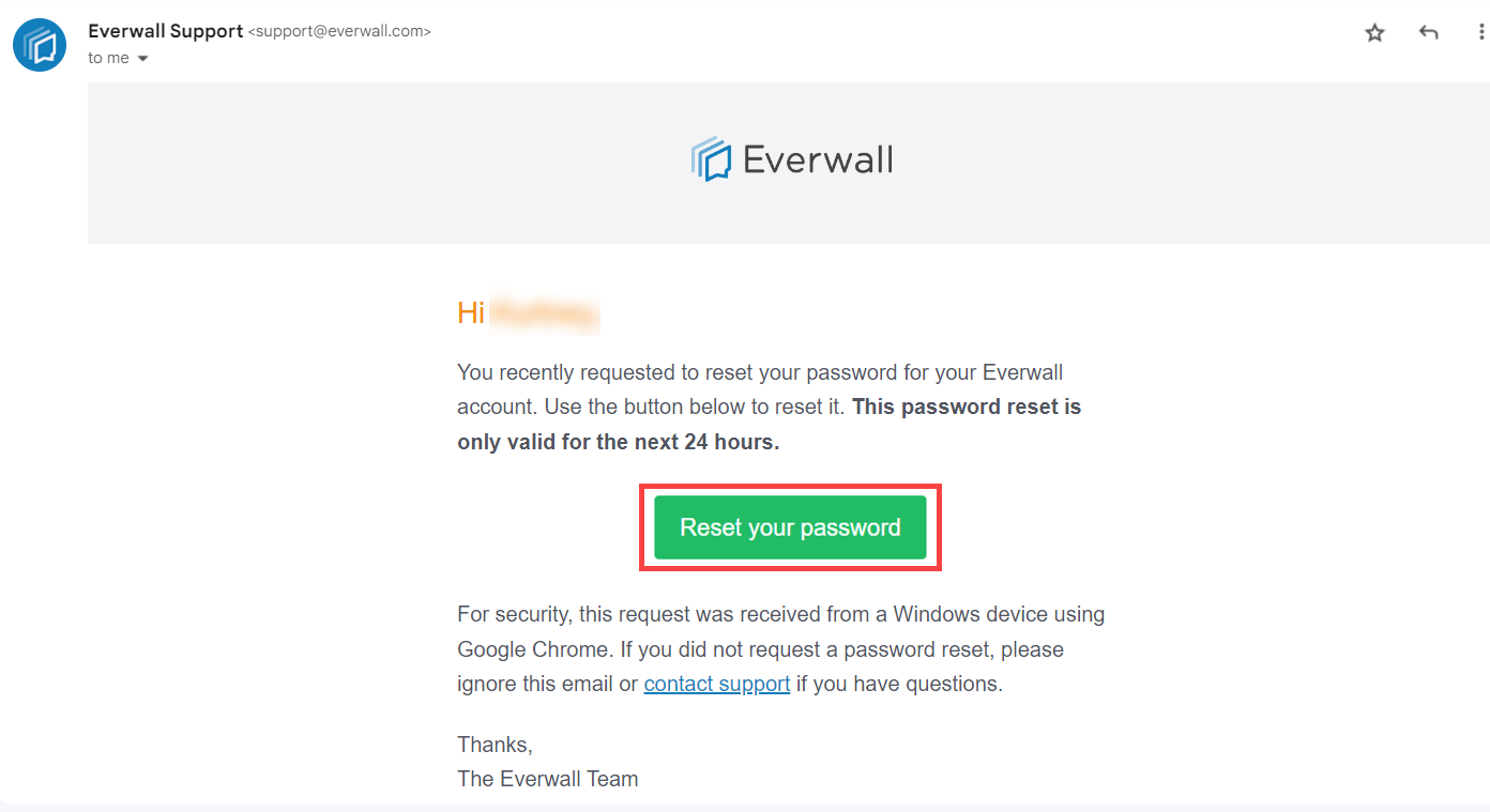 reset link email