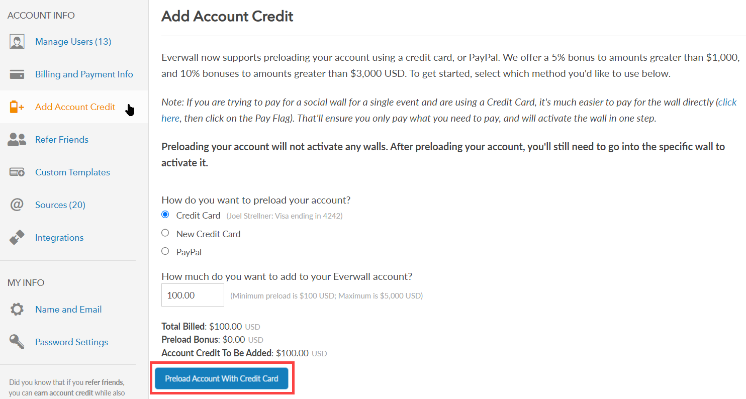 preload account button