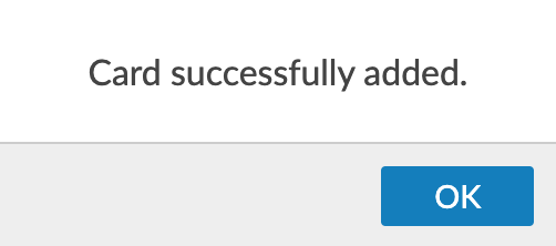 Card Successfully Added