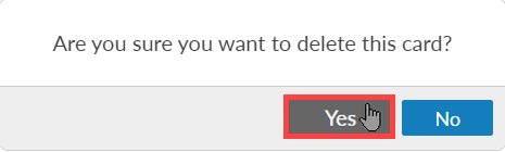 delete card yes or no