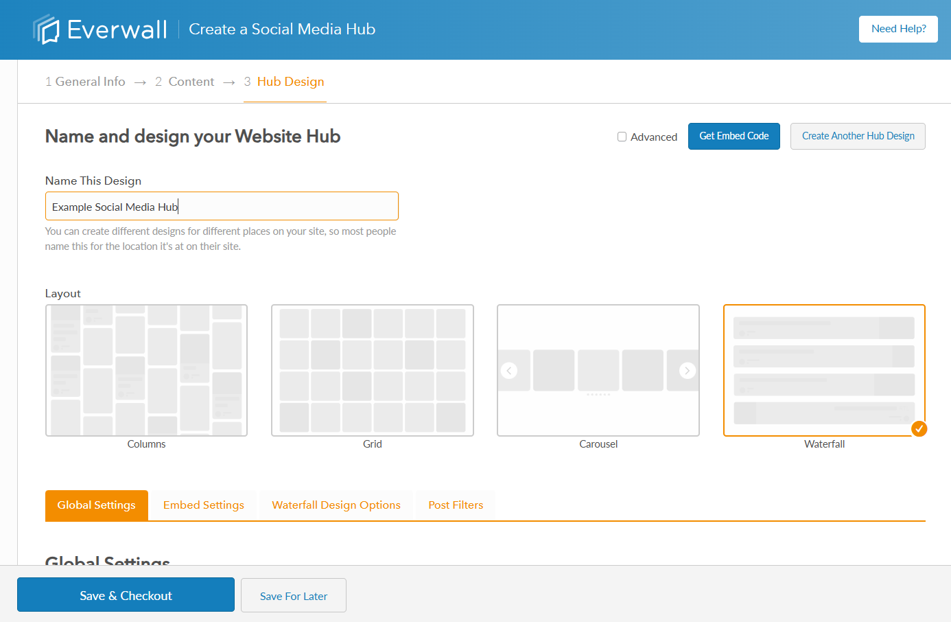 Create hub design