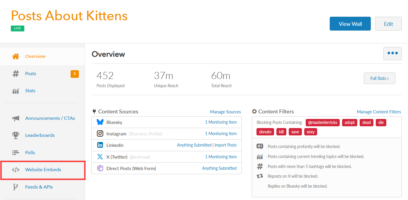 Website Embeds button 2