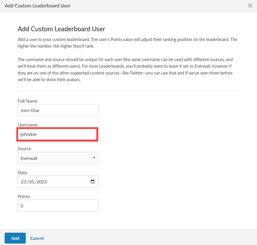 username