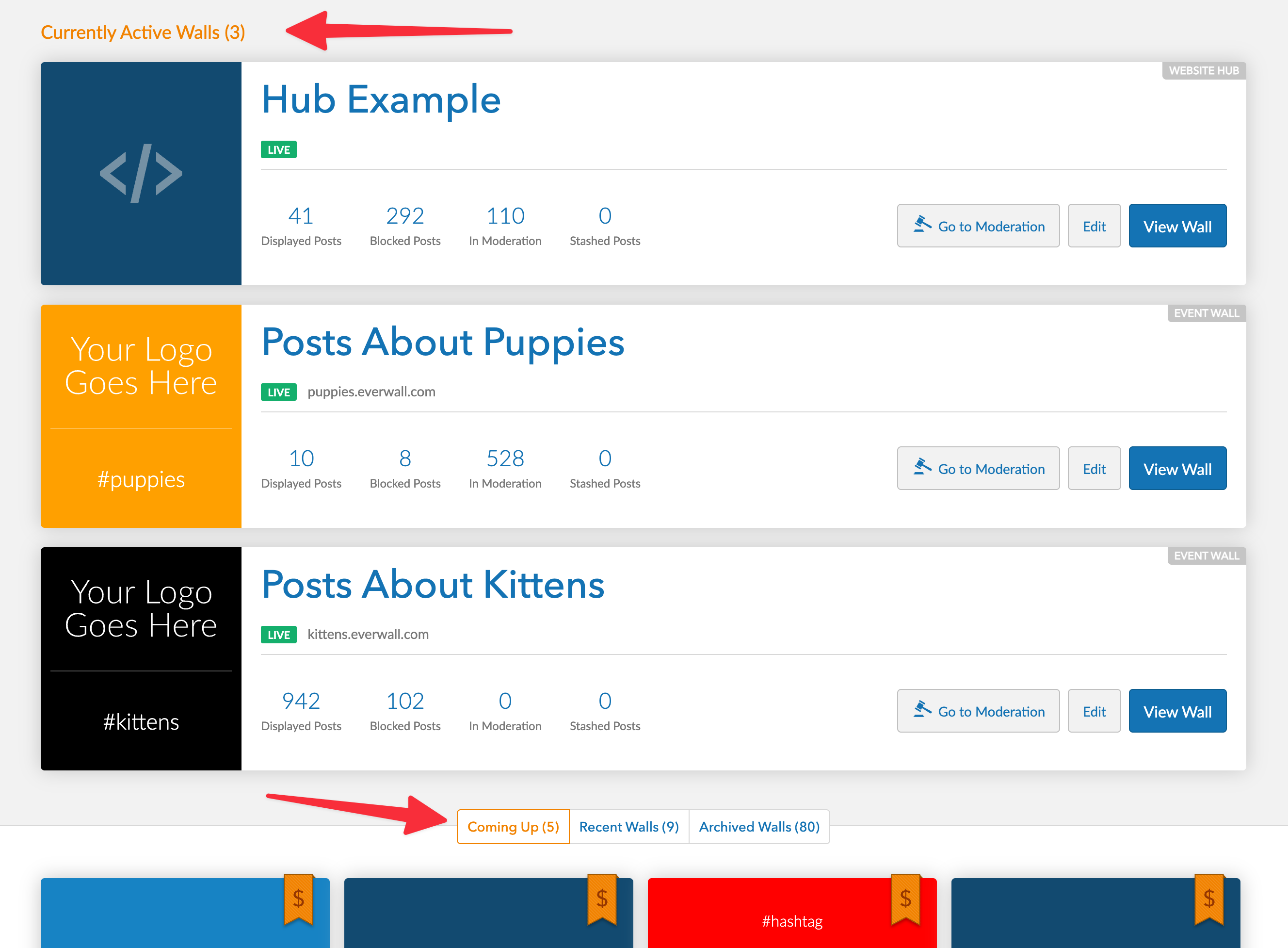 select a social wall