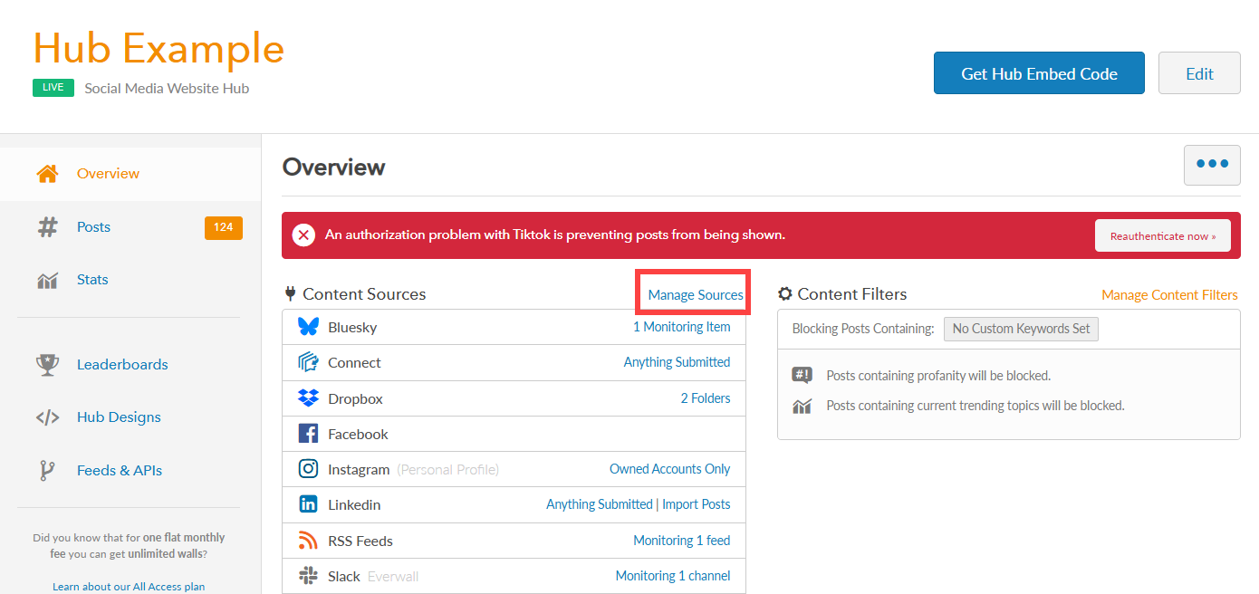 Manage Sources