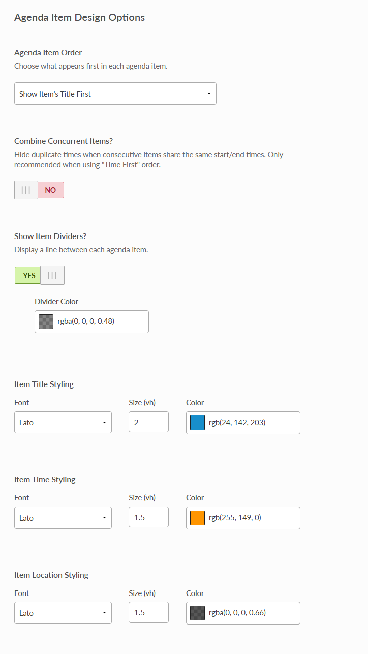 Agenda Item Design Options orig