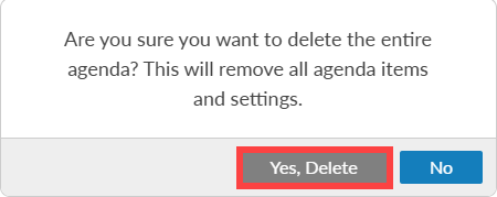 Yes, Delete button