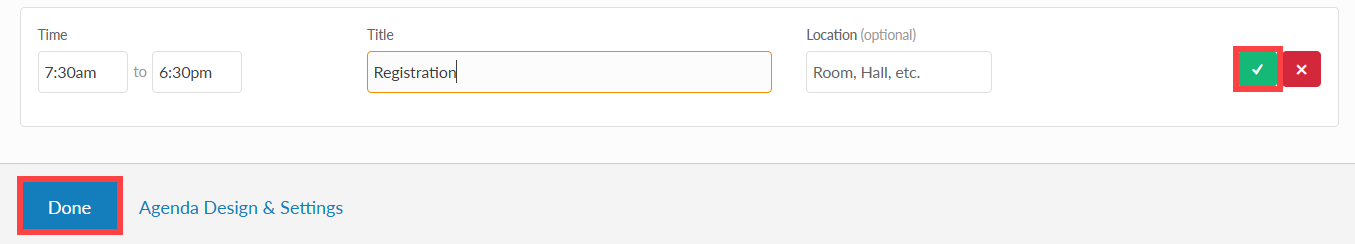 duplicate item with Done button