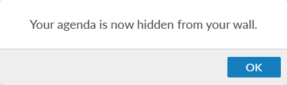 the agenda is now show or hidden from your wall