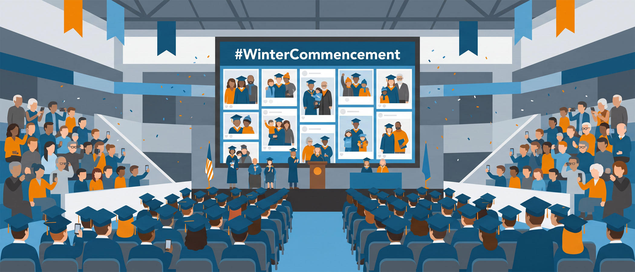 How to Put a Social Wall on the Big Screen at Winter Commencement