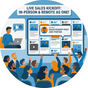 What Makes a Social Wall Work at a Hybrid Sales Kickoff- social wall
