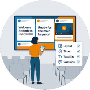 Accessible Social Wall Guide for Event Planners - Planner checking an accessible social wall