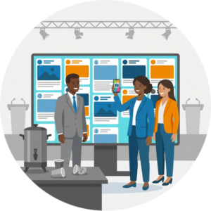 What a Sales Kickoff Social Wall Costs - attendee posting on social wall